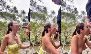 Japanese AV Star Naomi East Delivers Wild Deepthroat Pleasure Deep In The Woods